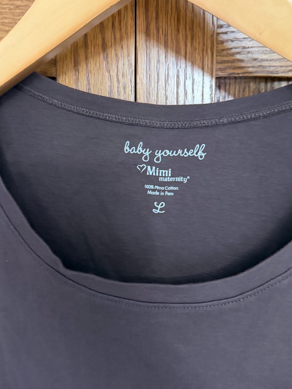 Mimi Maternity Charcoal Scoop Neck Short Sleeve Tee